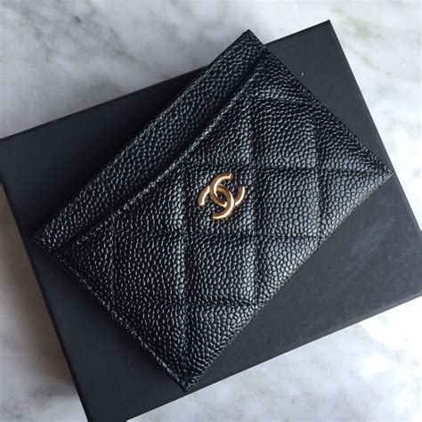 chanel card holder gold